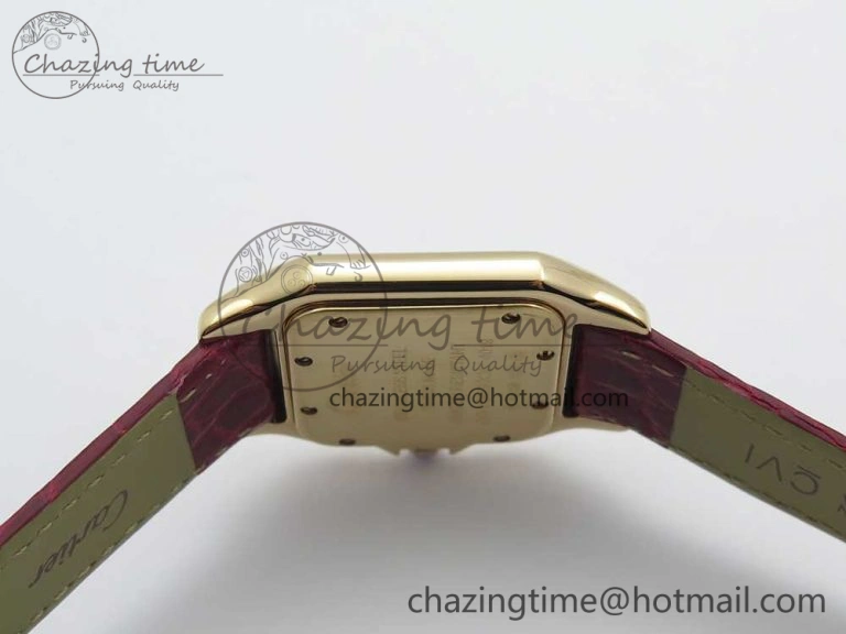 Panthère Secrete Ladies 27mm RG 8848F 1:1 Best Edition White Dial Diamonds Bezel on Red Croco Strap Ronda Quartz Stretchable 10616