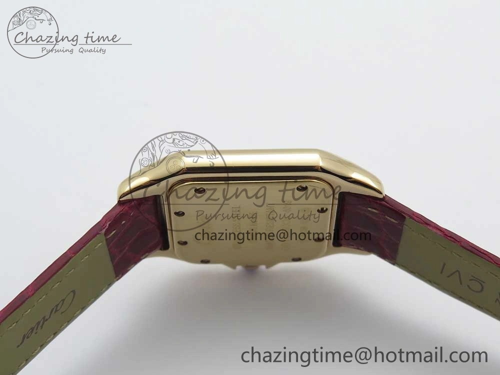 Chic Panthère Secrete Ladies 27mm RG 8848F 1:1 Best Edition White Dial on Red Croco Strap Ronda Quartz 6154