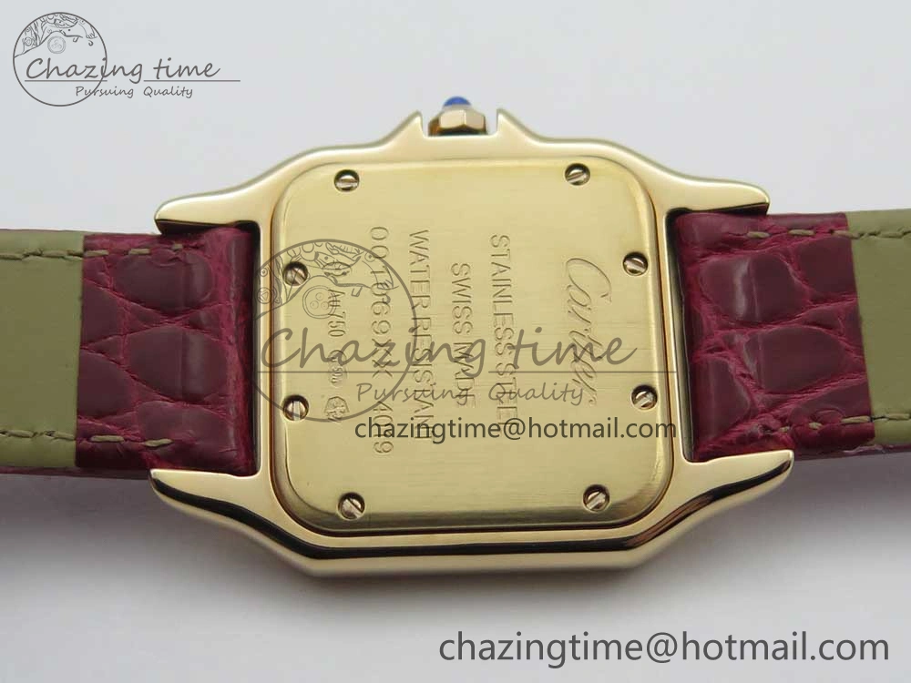 Chic Panthère Secrete Ladies 27mm RG 8848F 1:1 Best Edition White Dial on Red Croco Strap Ronda Quartz 6154