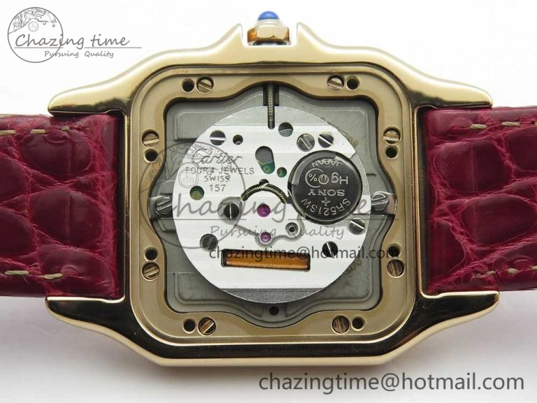 Chic Panthère Secrete Ladies 27mm RG 8848F 1:1 Best Edition White Dial on Red Croco Strap Ronda Quartz 6154