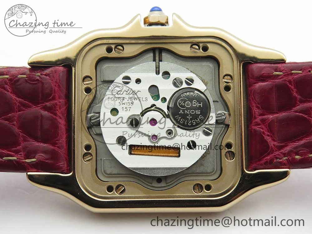 Chic Panthère Secrete Ladies 27mm RG 8848F 1:1 Best Edition White Dial on Red Croco Strap Ronda Quartz 6154