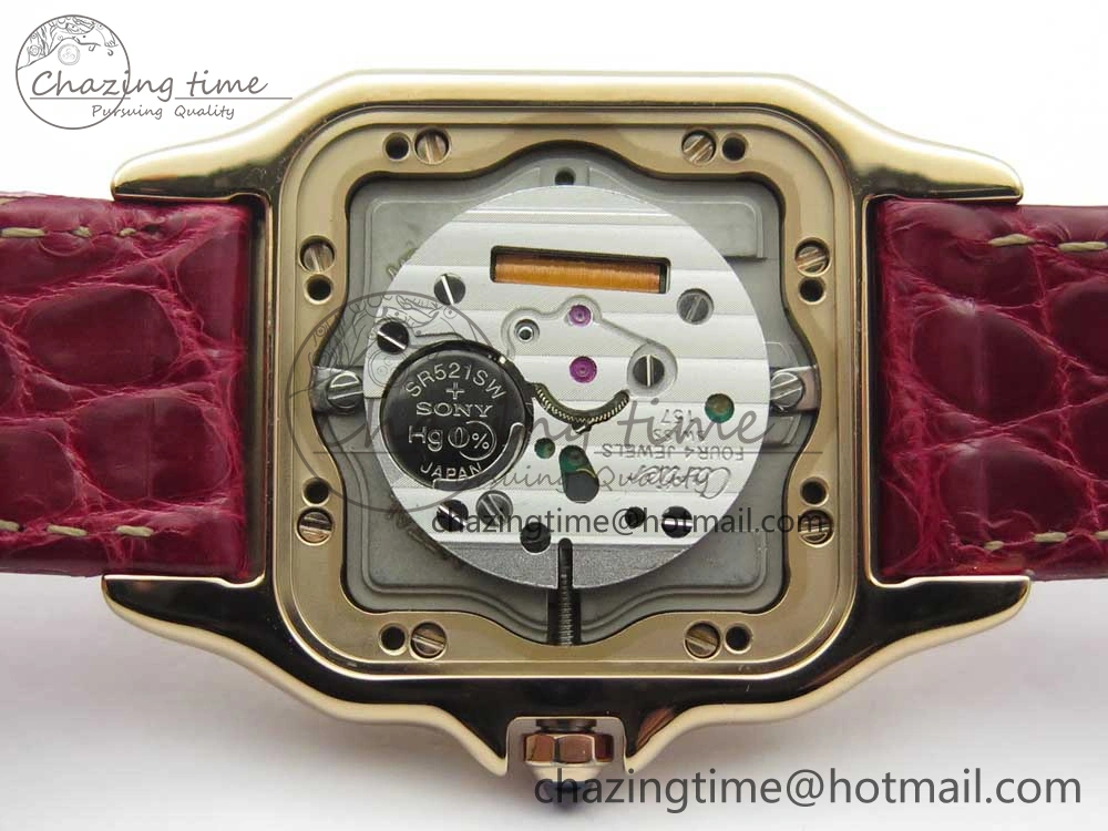 Chic Panthère Secrete Ladies 27mm RG 8848F 1:1 Best Edition White Dial on Red Croco Strap Ronda Quartz 6154
