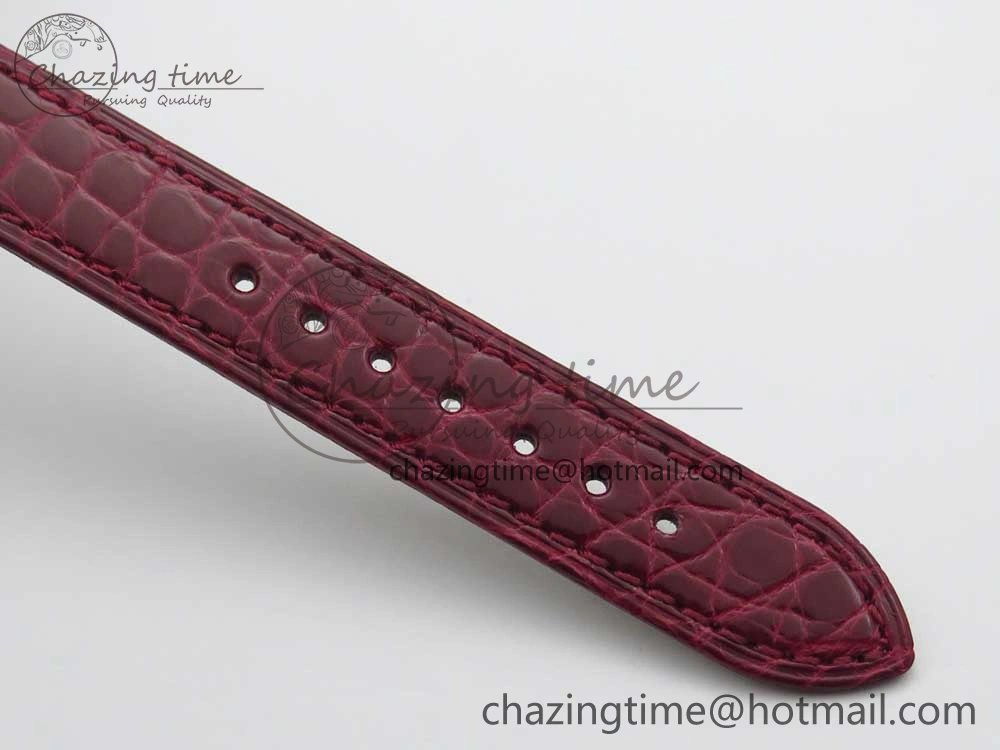 Chic Panthère Secrete Ladies 27mm RG 8848F 1:1 Best Edition White Dial on Red Croco Strap Ronda Quartz 6154