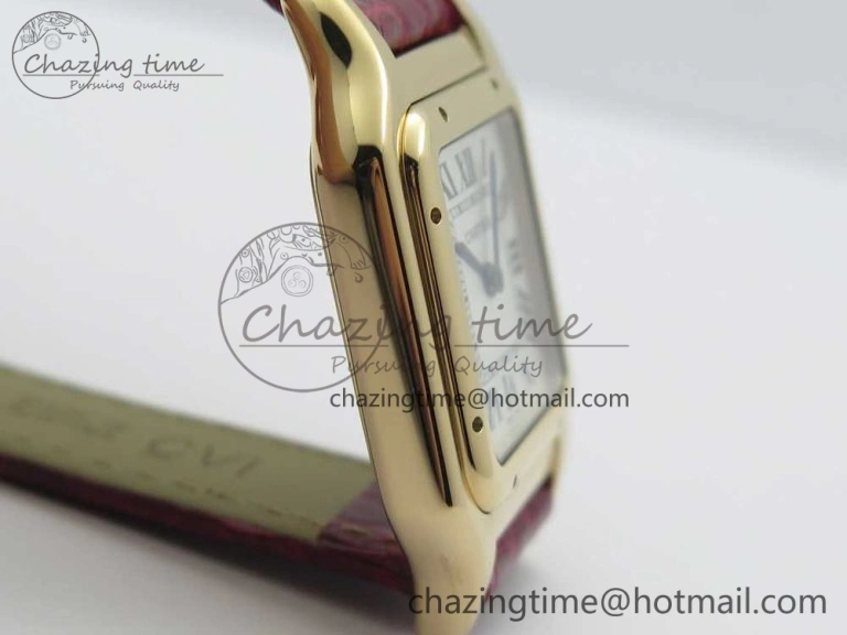 Chic Panthère Secrete Ladies 27mm RG 8848F 1:1 Best Edition White Dial on Red Croco Strap Ronda Quartz 6154