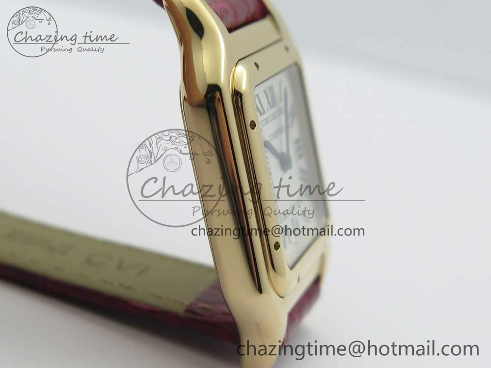 Chic Panthère Secrete Ladies 27mm RG 8848F 1:1 Best Edition White Dial on Red Croco Strap Ronda Quartz 6154