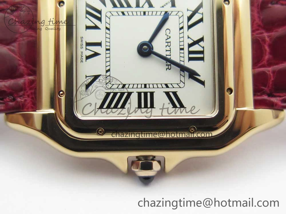 Chic Panthère Secrete Ladies 27mm RG 8848F 1:1 Best Edition White Dial on Red Croco Strap Ronda Quartz 6154