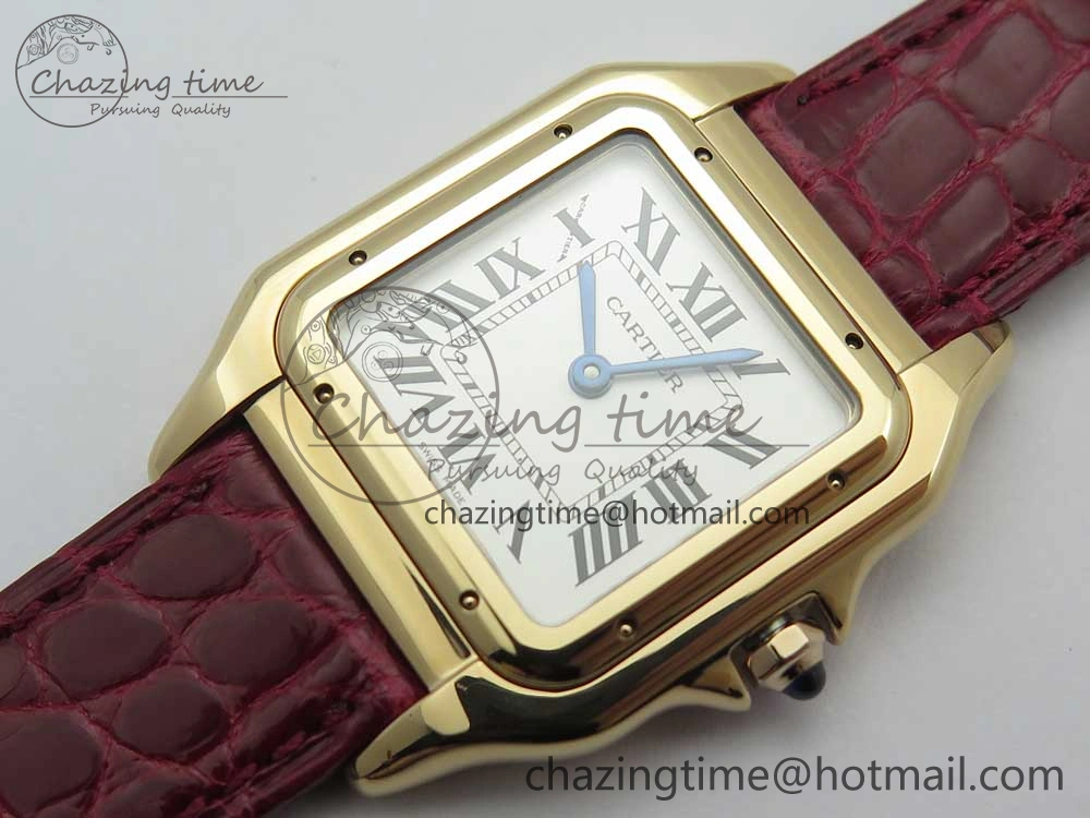 Chic Panthère Secrete Ladies 27mm RG 8848F 1:1 Best Edition White Dial on Red Croco Strap Ronda Quartz 6154