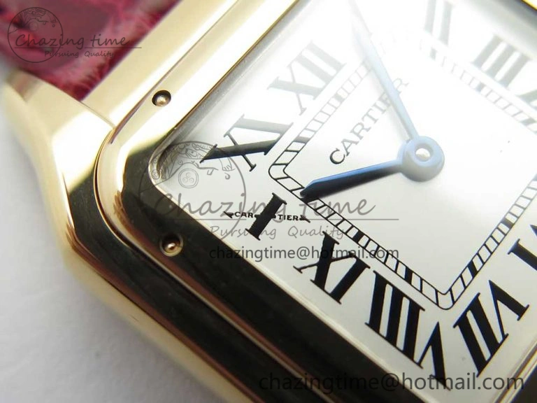 Chic Panthère Secrete Ladies 27mm RG 8848F 1:1 Best Edition White Dial on Red Croco Strap Ronda Quartz 6154