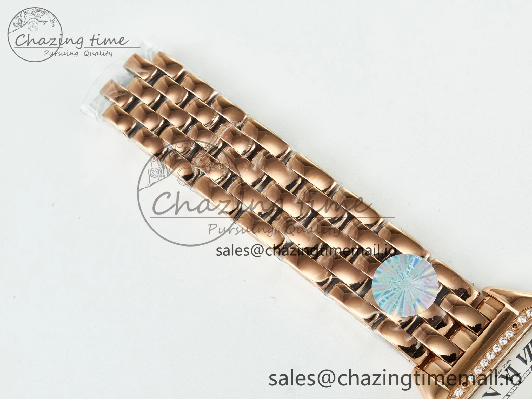 RelaxedFit Panthère Secrete Ladies 27mm RG J12F 1:1 Best Edition White Dial Diamonds Bezel on RG Bracelet Ronda Quartz 5852