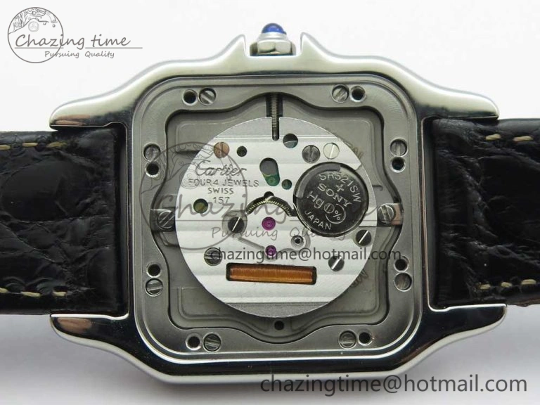 EasyCare Panthère Secrete Ladies 27mm SS 8848F 1:1 Best Edition White Dial Diamonds Bezel on Black Croco Strap Ronda Quartz 6157