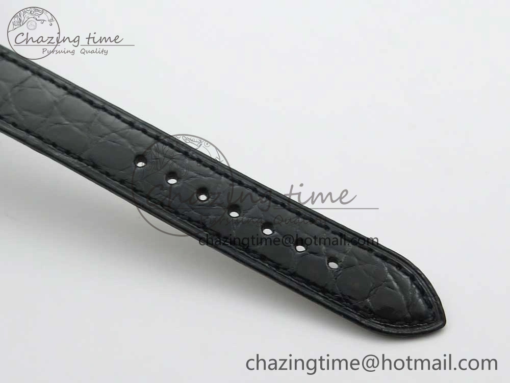 EasyCare Panthère Secrete Ladies 27mm SS 8848F 1:1 Best Edition White Dial Diamonds Bezel on Black Croco Strap Ronda Quartz 6157