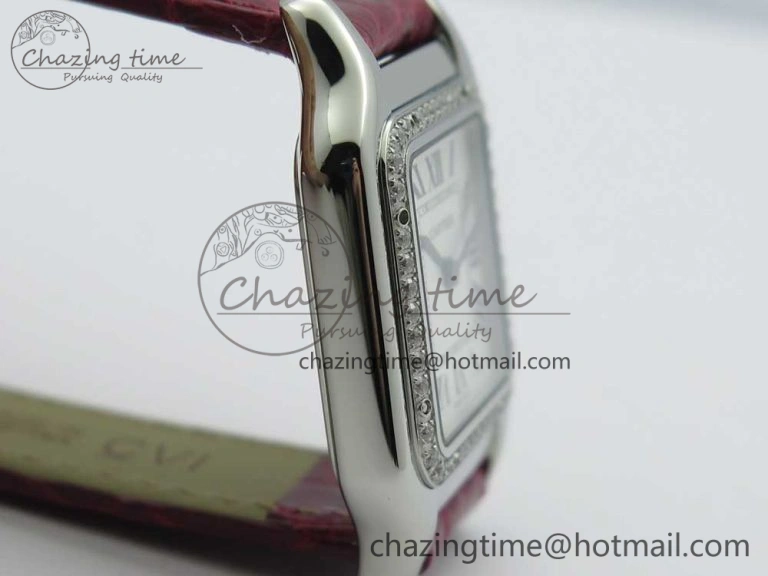 Panthère Secrete Ladies 27mm SS 8848F 1:1 Best Edition White Dial Diamonds Bezel on Red Croco Strap Ronda Quartz GoAnywhere 10623