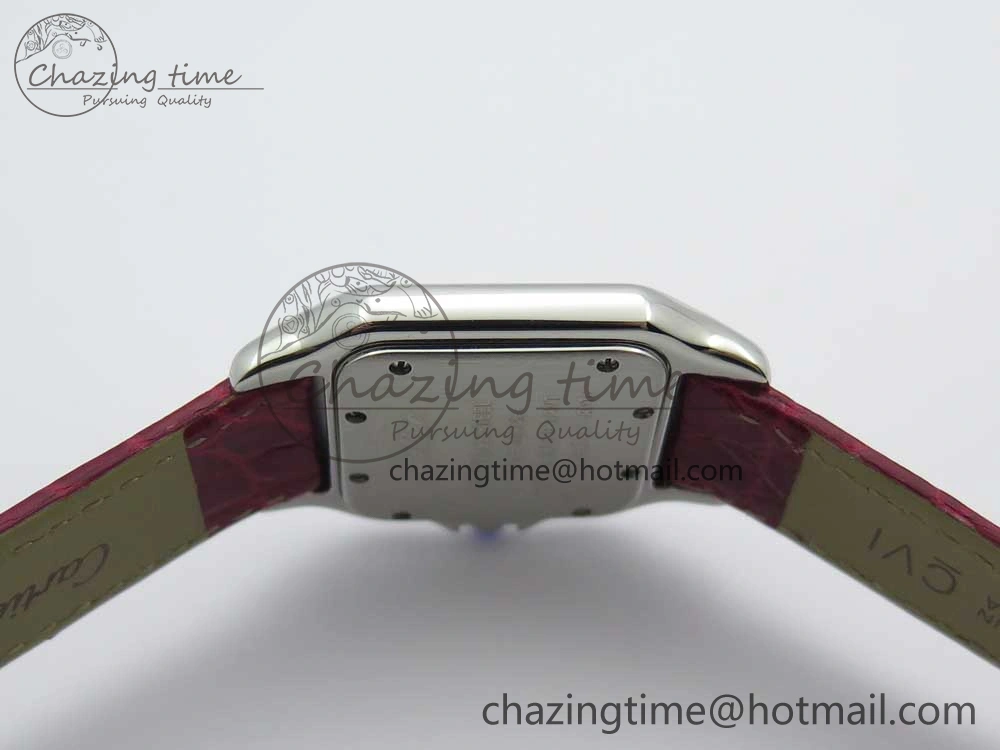 Panthère Secrete Ladies 27mm SS 8848F 1:1 Best Edition White Dial Diamonds Bezel on Red Croco Strap Ronda Quartz GoAnywhere 10623