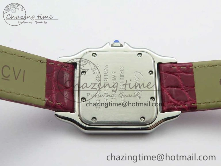 Panthère Secrete Ladies 27mm SS 8848F 1:1 Best Edition White Dial Diamonds Bezel on Red Croco Strap Ronda Quartz GoAnywhere 10623