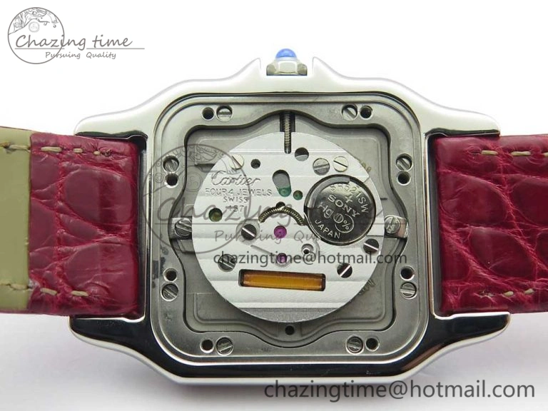 Panthère Secrete Ladies 27mm SS 8848F 1:1 Best Edition White Dial Diamonds Bezel on Red Croco Strap Ronda Quartz GoAnywhere 10623