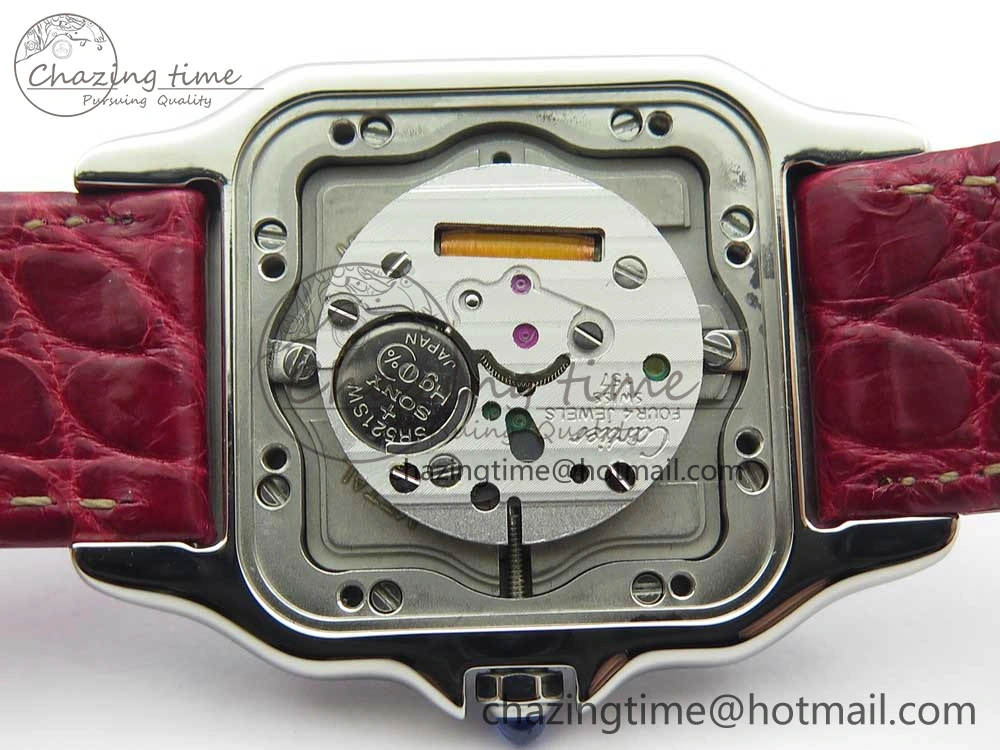 Panthère Secrete Ladies 27mm SS 8848F 1:1 Best Edition White Dial Diamonds Bezel on Red Croco Strap Ronda Quartz GoAnywhere 10623