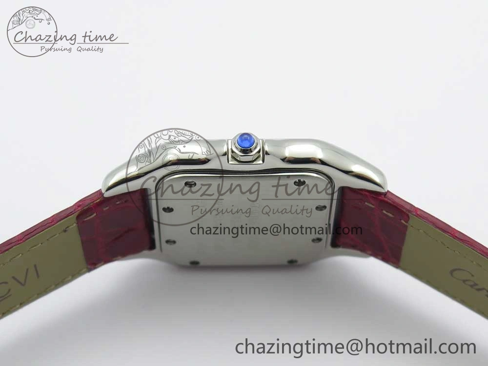 Panthère Secrete Ladies 27mm SS 8848F 1:1 Best Edition White Dial Diamonds Bezel on Red Croco Strap Ronda Quartz GoAnywhere 10623