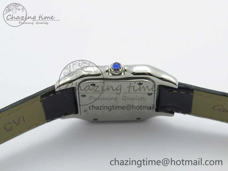 Breathable Panthère Secrete Ladies 27mm SS 8848F 1:1 Best Edition White Dial on Black Croco Strap Ronda Quartz 10626