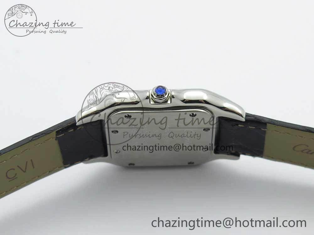 Breathable Panthère Secrete Ladies 27mm SS 8848F 1:1 Best Edition White Dial on Black Croco Strap Ronda Quartz 10626