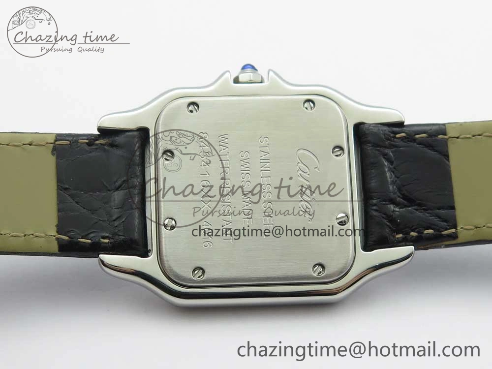 Breathable Panthère Secrete Ladies 27mm SS 8848F 1:1 Best Edition White Dial on Black Croco Strap Ronda Quartz 10626