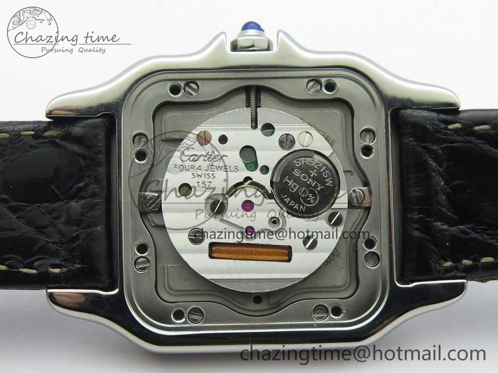 Breathable Panthère Secrete Ladies 27mm SS 8848F 1:1 Best Edition White Dial on Black Croco Strap Ronda Quartz 10626