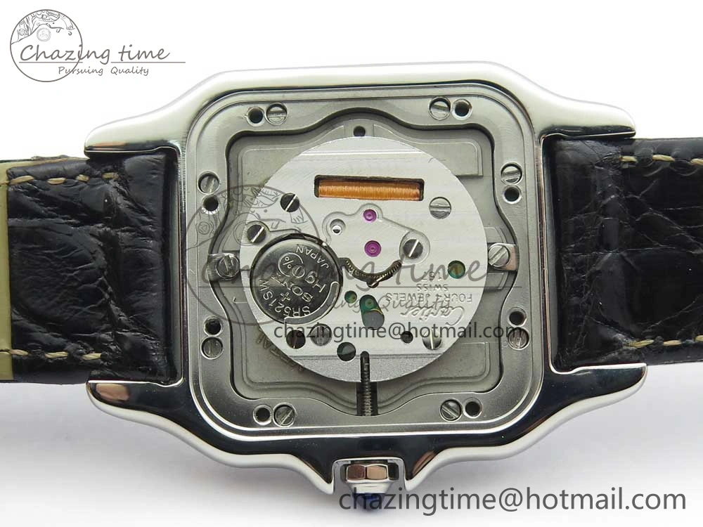 Breathable Panthère Secrete Ladies 27mm SS 8848F 1:1 Best Edition White Dial on Black Croco Strap Ronda Quartz 10626