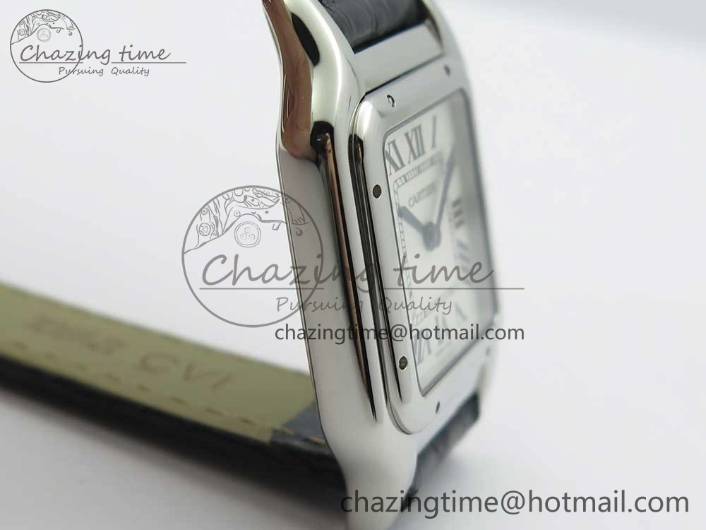 Breathable Panthère Secrete Ladies 27mm SS 8848F 1:1 Best Edition White Dial on Black Croco Strap Ronda Quartz 10626