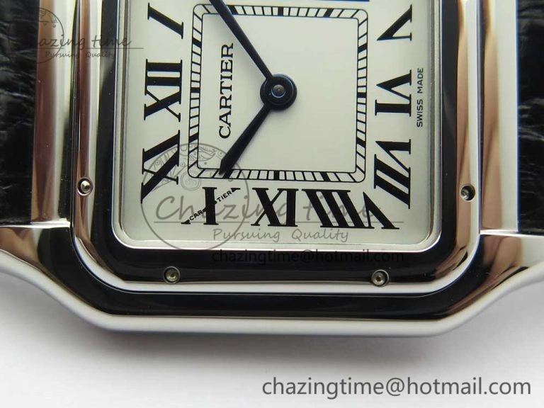 Breathable Panthère Secrete Ladies 27mm SS 8848F 1:1 Best Edition White Dial on Black Croco Strap Ronda Quartz 10626