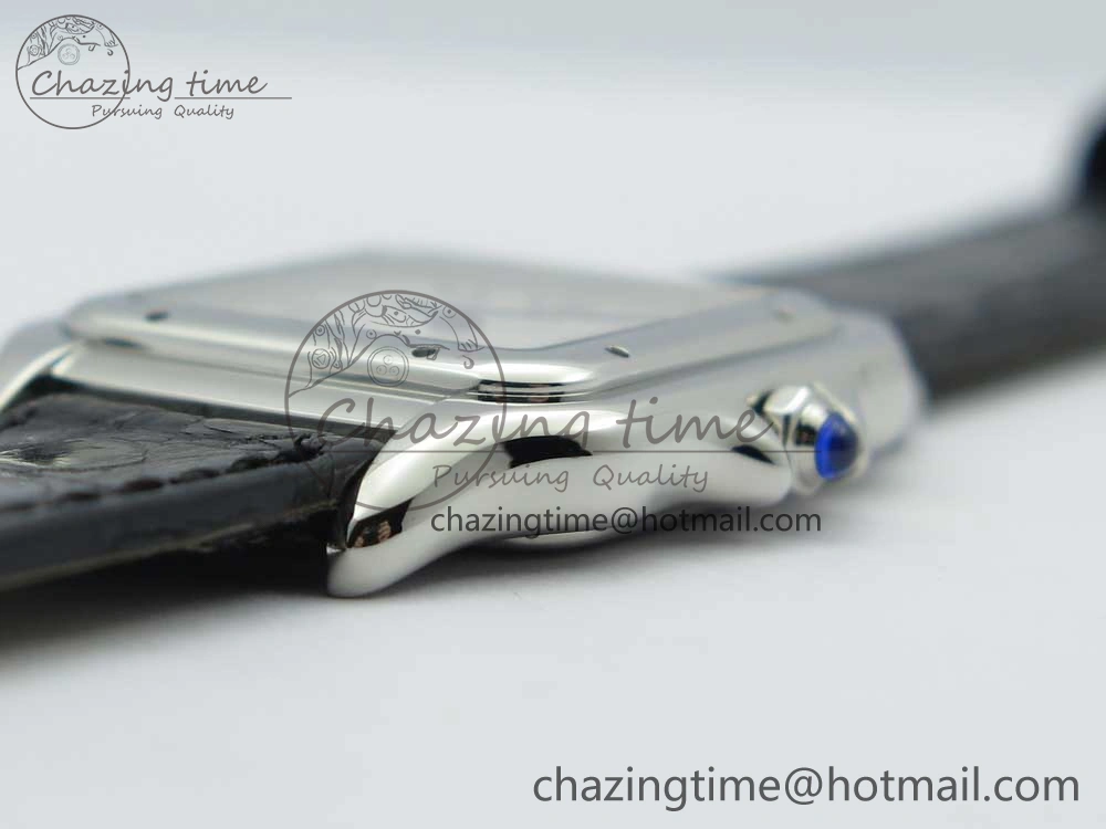 Breathable Panthère Secrete Ladies 27mm SS 8848F 1:1 Best Edition White Dial on Black Croco Strap Ronda Quartz 10626