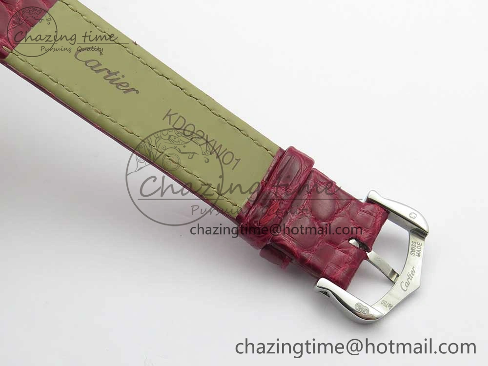Timeless Panthère Secrete Ladies 27mm SS 8848F 1:1 Best Edition White Dial on Red Croco Strap Ronda Quartz 10625