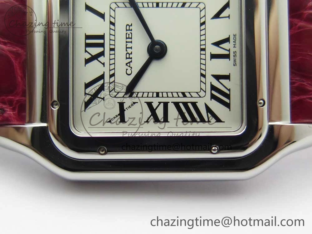 Timeless Panthère Secrete Ladies 27mm SS 8848F 1:1 Best Edition White Dial on Red Croco Strap Ronda Quartz 10625