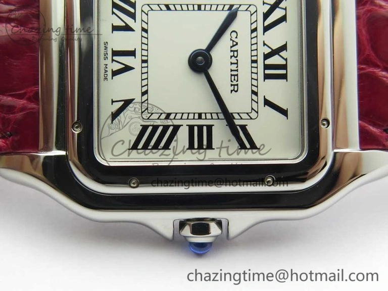 Timeless Panthère Secrete Ladies 27mm SS 8848F 1:1 Best Edition White Dial on Red Croco Strap Ronda Quartz 10625