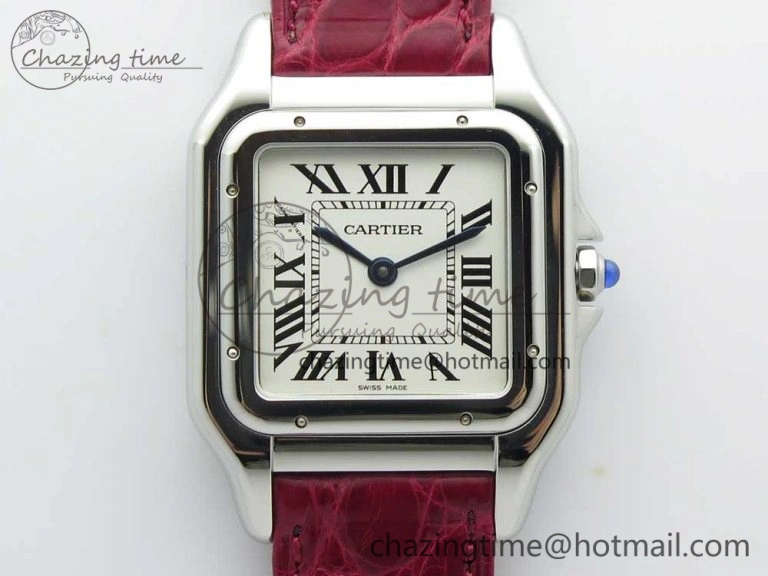 Timeless Panthère Secrete Ladies 27mm SS 8848F 1:1 Best Edition White Dial on Red Croco Strap Ronda Quartz 10625