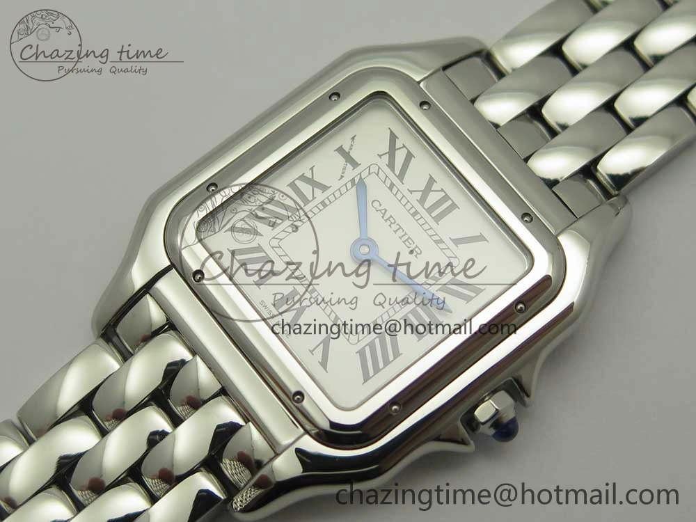 UrbanStyle Panthère Secrete Ladies 27mm SS 8848F 1:1 Best Edition White Dial on SS Bracelet Ronda Quartz 10658