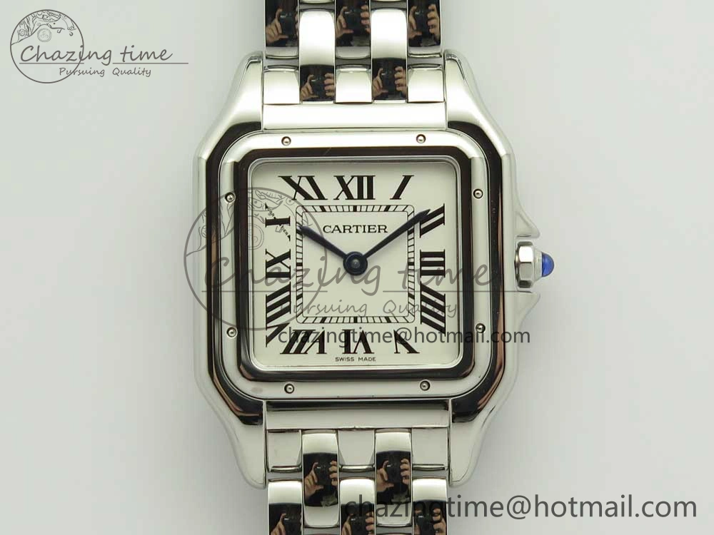 UrbanStyle Panthère Secrete Ladies 27mm SS 8848F 1:1 Best Edition White Dial on SS Bracelet Ronda Quartz 10658