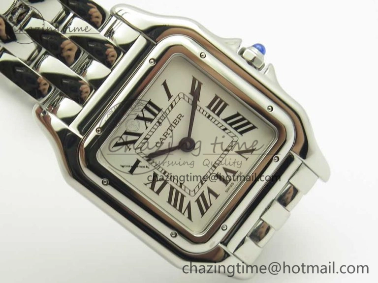 UrbanStyle Panthère Secrete Ladies 27mm SS 8848F 1:1 Best Edition White Dial on SS Bracelet Ronda Quartz 10658