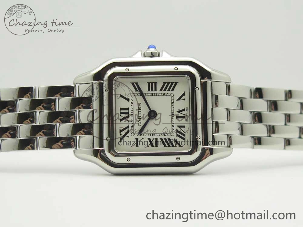 UrbanStyle Panthère Secrete Ladies 27mm SS 8848F 1:1 Best Edition White Dial on SS Bracelet Ronda Quartz 10658