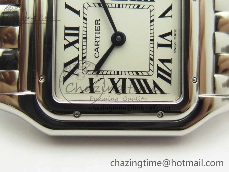 UrbanStyle Panthère Secrete Ladies 27mm SS 8848F 1:1 Best Edition White Dial on SS Bracelet Ronda Quartz 10658