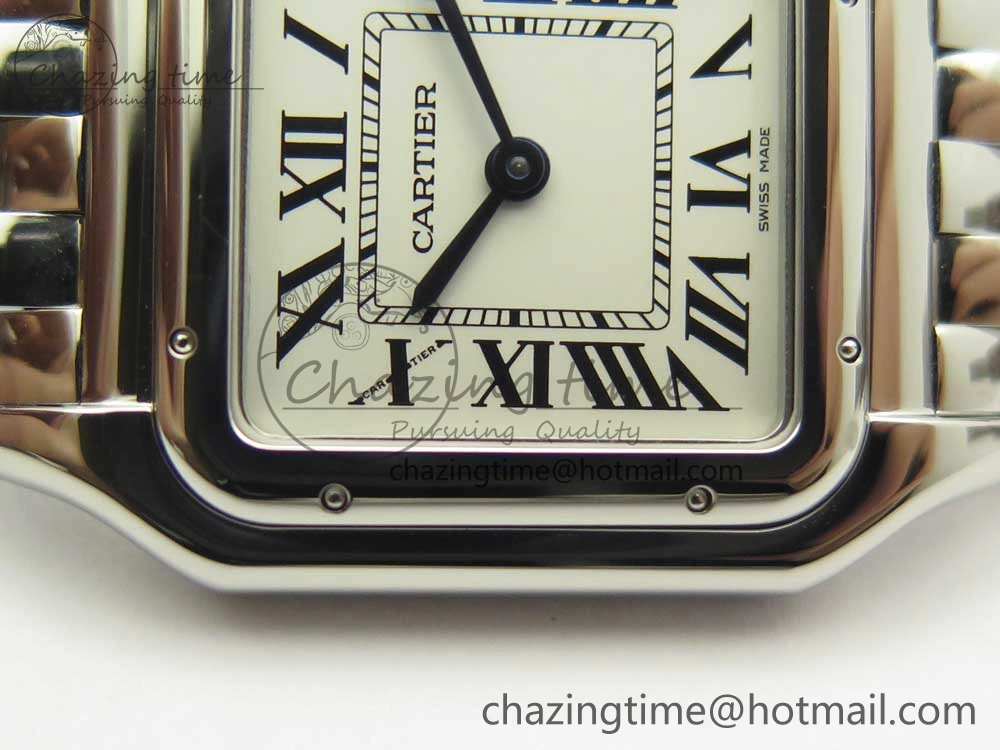 UrbanStyle Panthère Secrete Ladies 27mm SS 8848F 1:1 Best Edition White Dial on SS Bracelet Ronda Quartz 10658