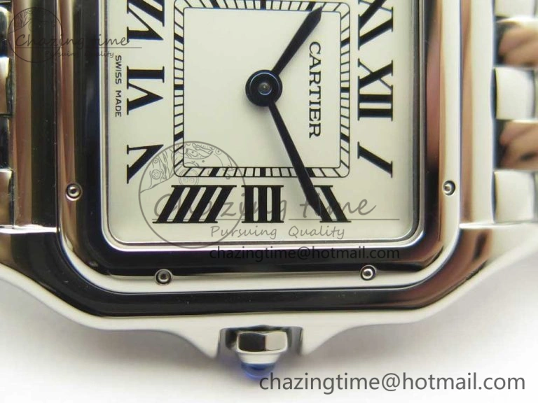 UrbanStyle Panthère Secrete Ladies 27mm SS 8848F 1:1 Best Edition White Dial on SS Bracelet Ronda Quartz 10658
