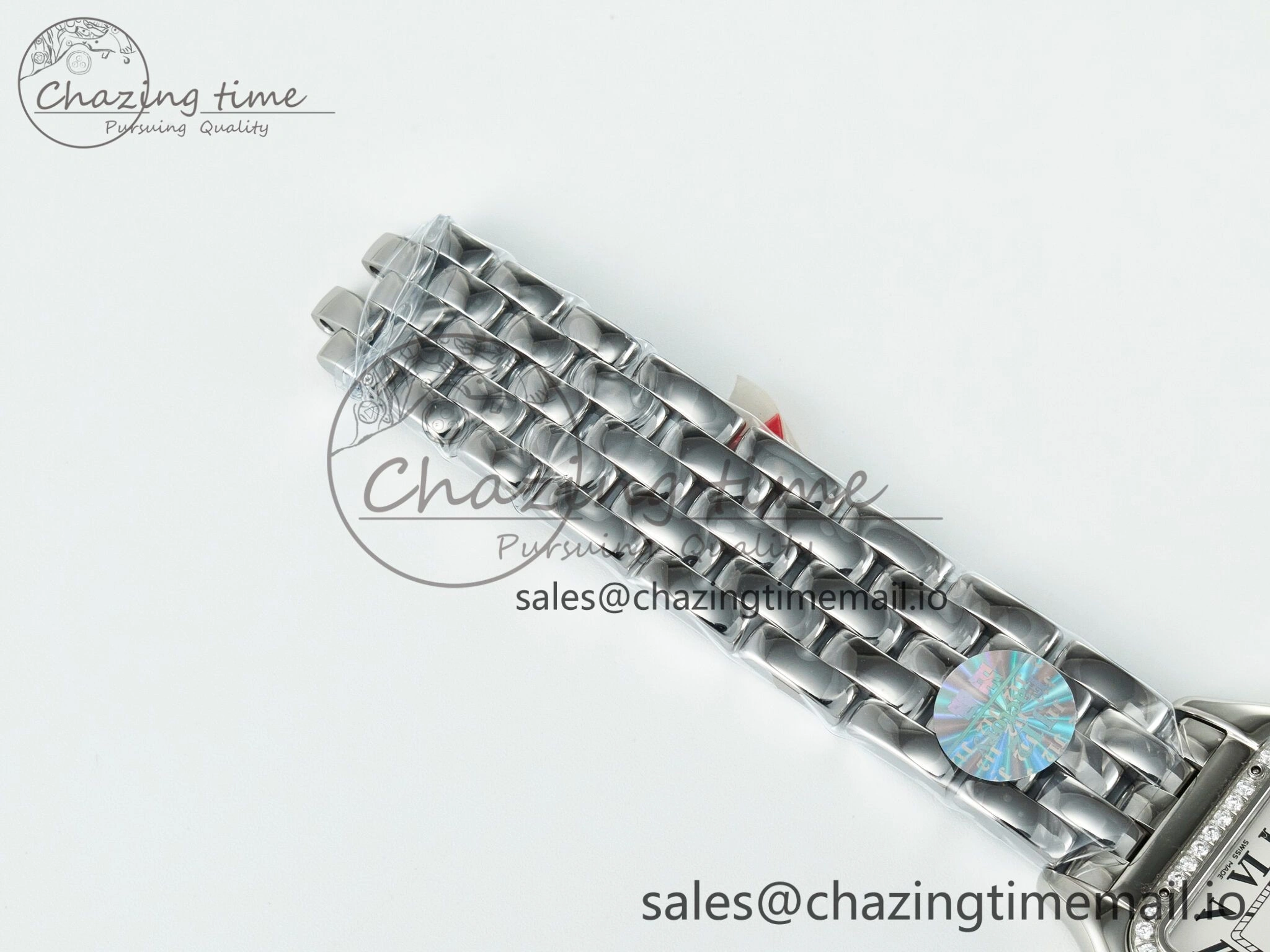 Panthère Secrete Ladies 27mm SS Diamonds Bezel J12F 1:1 Best Edition White Dial on SS Bracelet Ronda Quartz Classic 5847