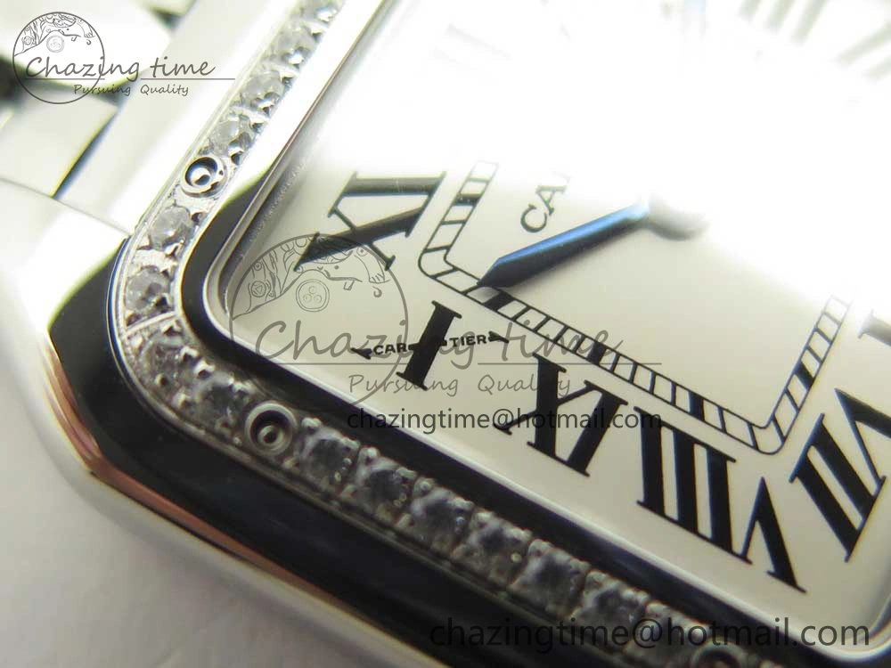 Panthère Secrete Ladies 27mm SS Diamonds Bezel K11 1:1 Best Edition White Dial on SS Bracelet Ronda Quartz Reliable 10653