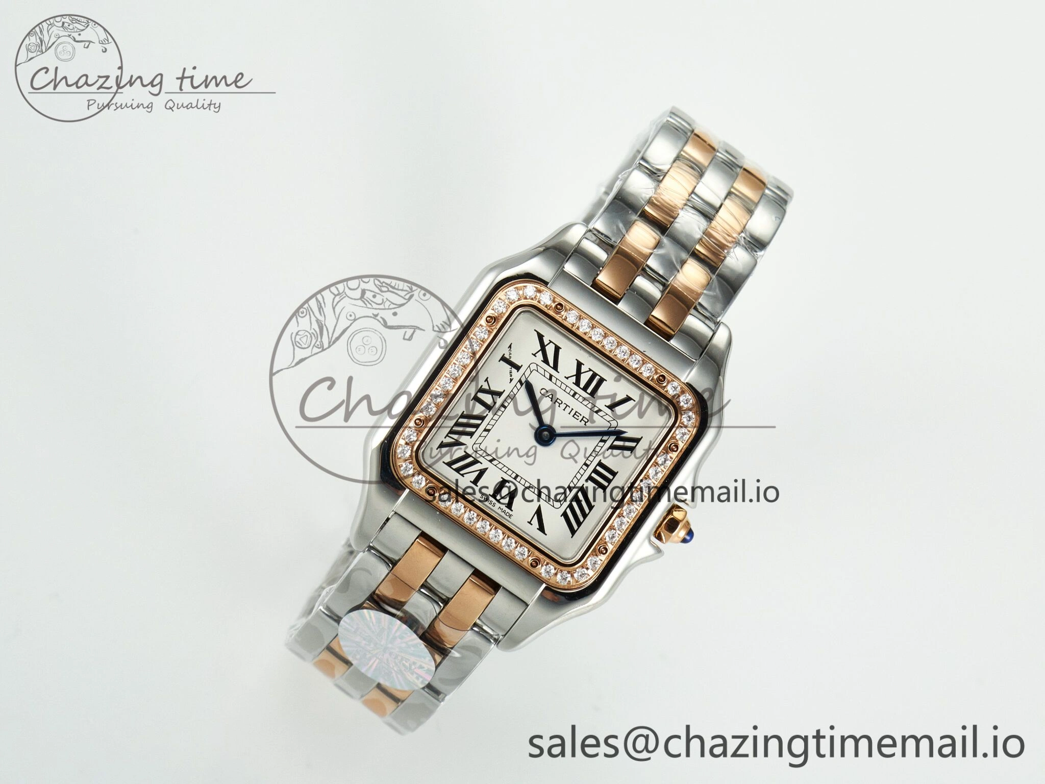 Versatile Panthère Secrete Ladies 27mm SS RG J12F  1:1 Best Edition White Dial on SS RG Bracelet Ronda Quartz 5854