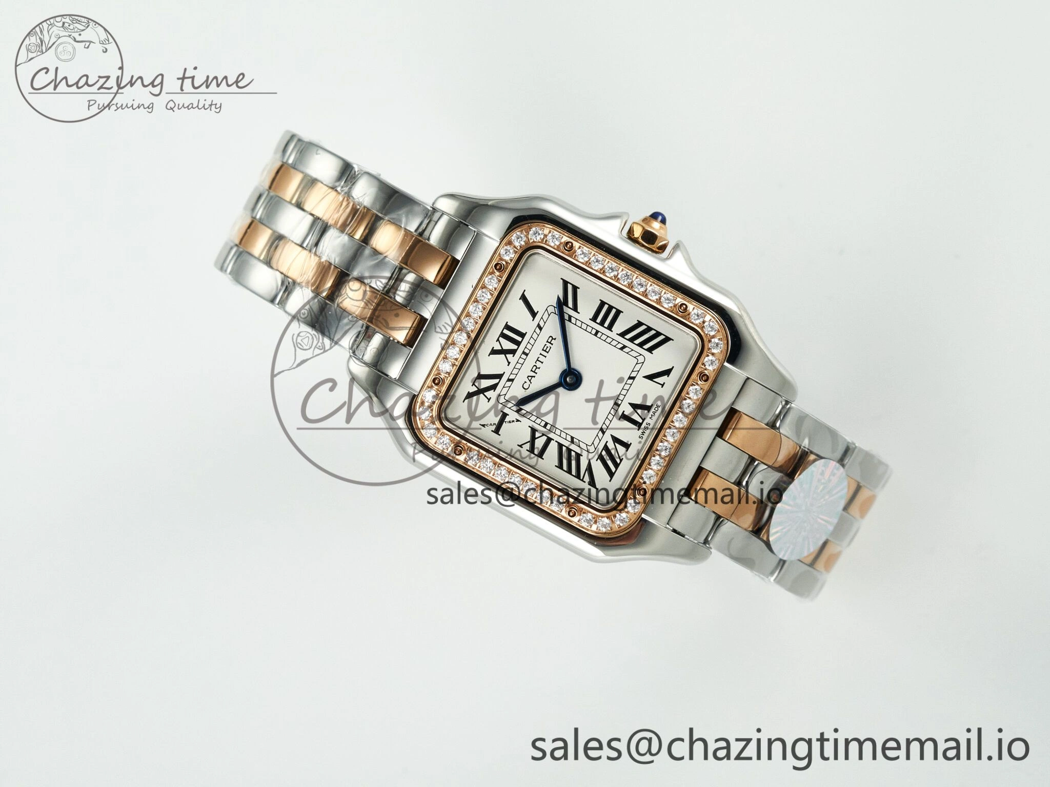 Versatile Panthère Secrete Ladies 27mm SS RG J12F  1:1 Best Edition White Dial on SS RG Bracelet Ronda Quartz 5854