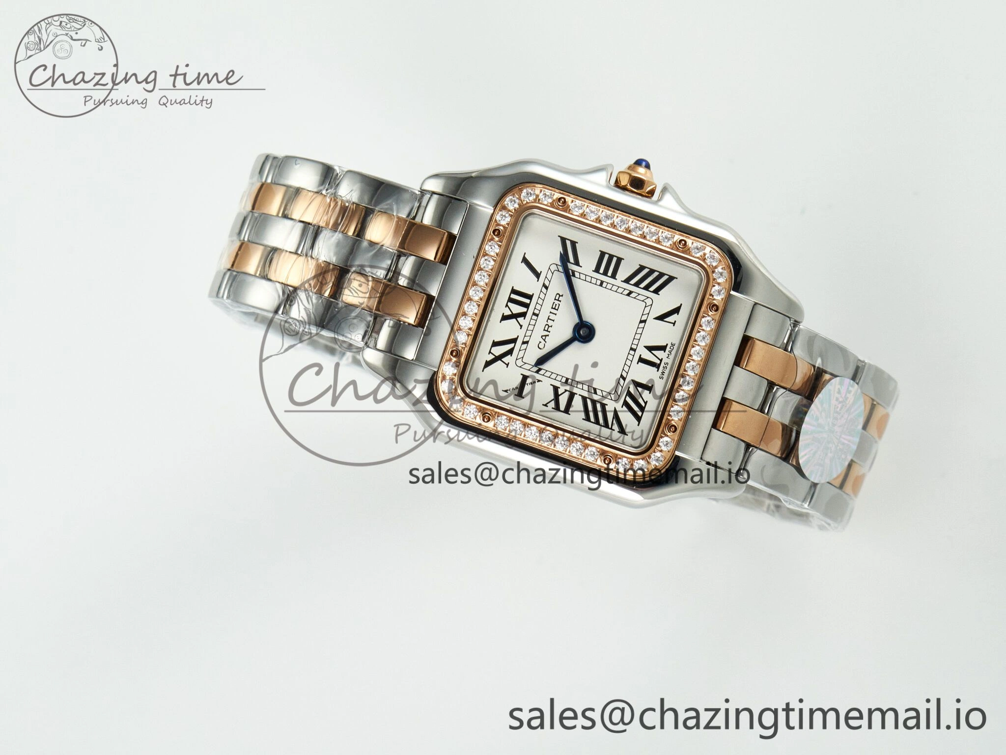 Versatile Panthère Secrete Ladies 27mm SS RG J12F  1:1 Best Edition White Dial on SS RG Bracelet Ronda Quartz 5854