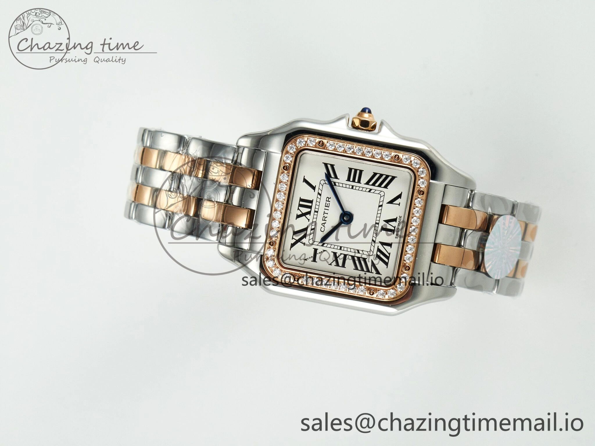Versatile Panthère Secrete Ladies 27mm SS RG J12F  1:1 Best Edition White Dial on SS RG Bracelet Ronda Quartz 5854