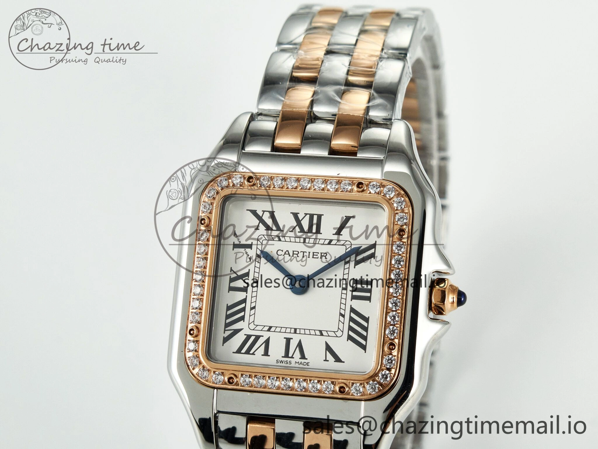 Versatile Panthère Secrete Ladies 27mm SS RG J12F  1:1 Best Edition White Dial on SS RG Bracelet Ronda Quartz 5854