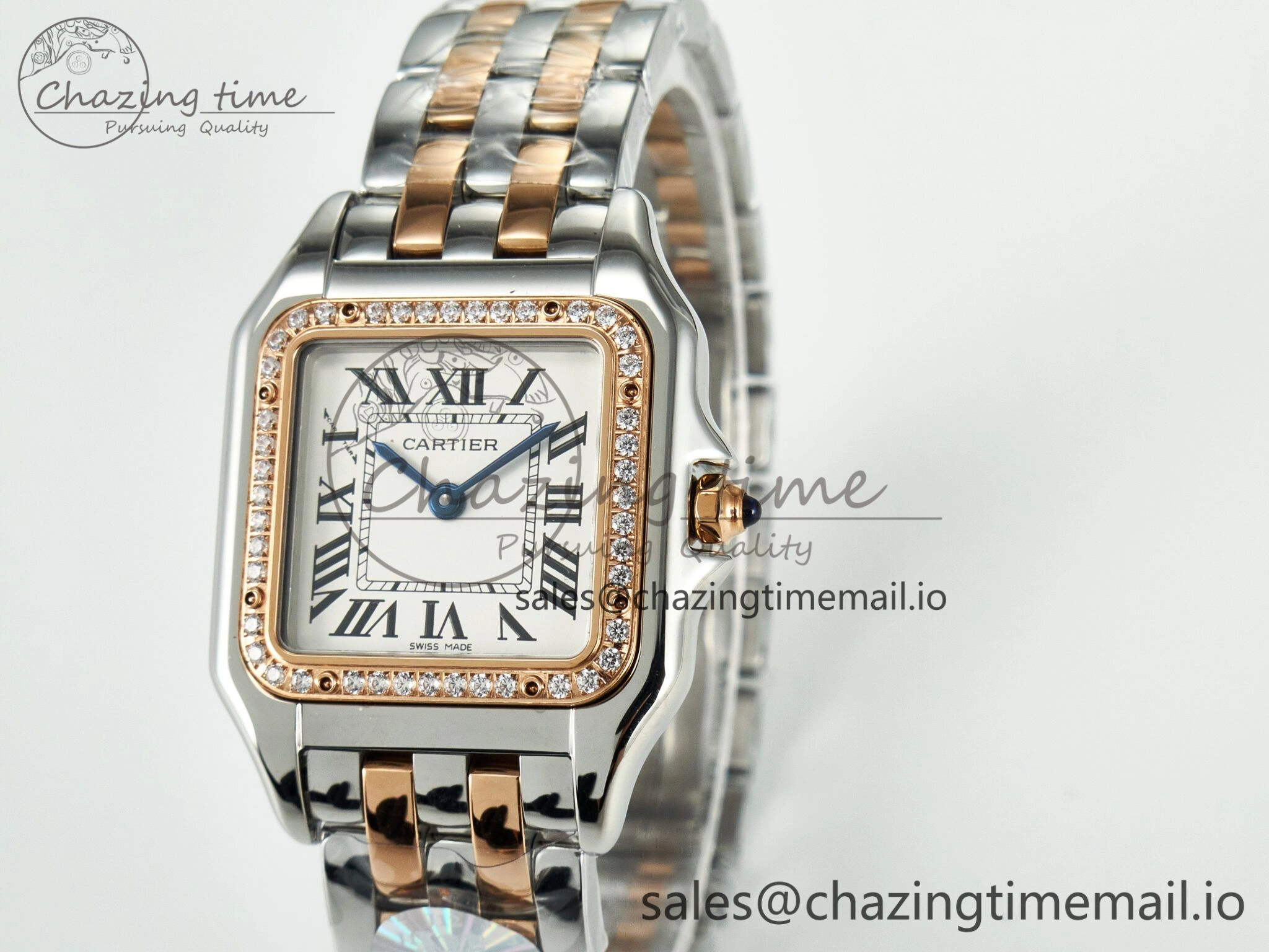 Versatile Panthère Secrete Ladies 27mm SS RG J12F  1:1 Best Edition White Dial on SS RG Bracelet Ronda Quartz 5854