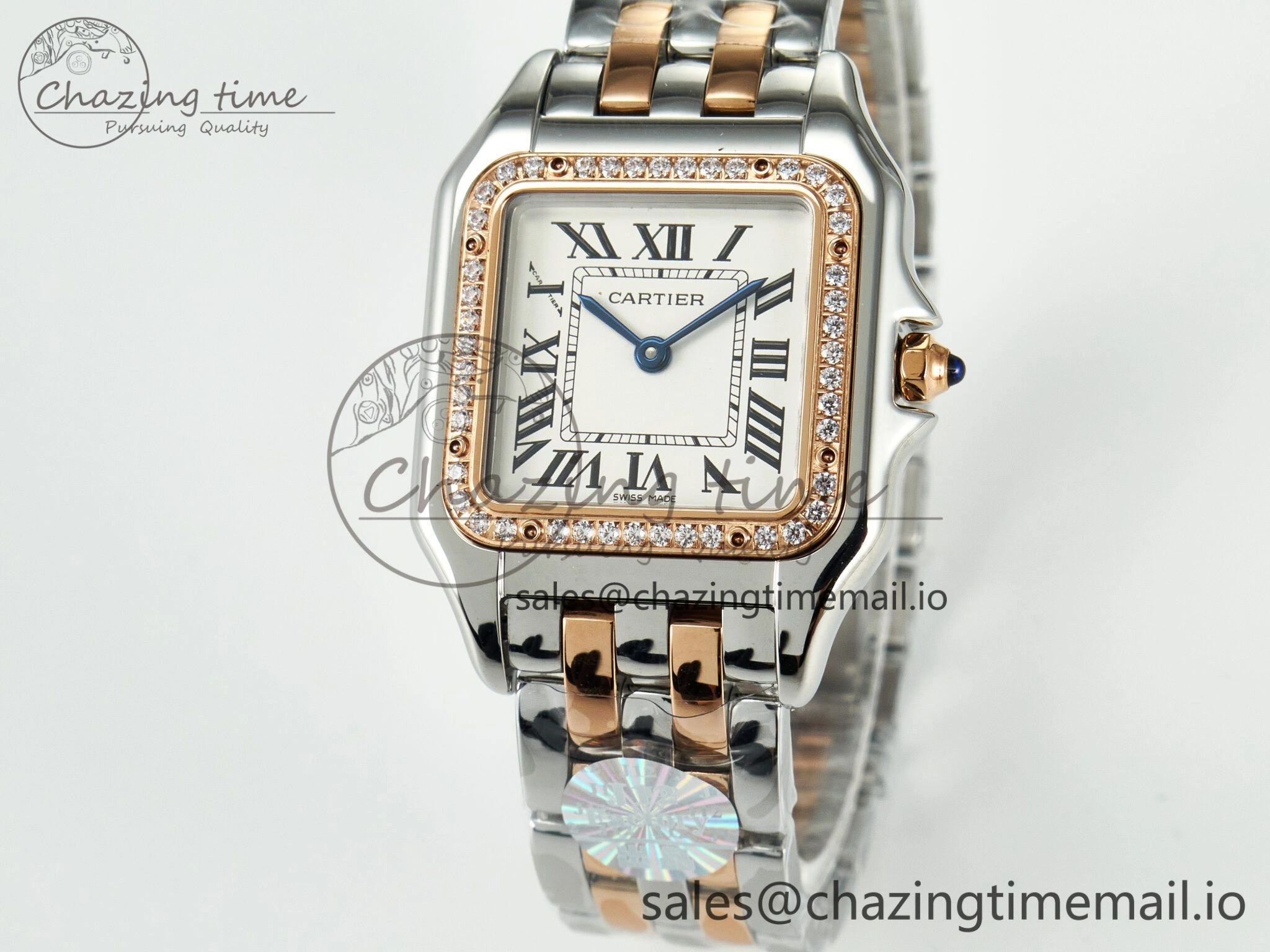 Versatile Panthère Secrete Ladies 27mm SS RG J12F  1:1 Best Edition White Dial on SS RG Bracelet Ronda Quartz 5854