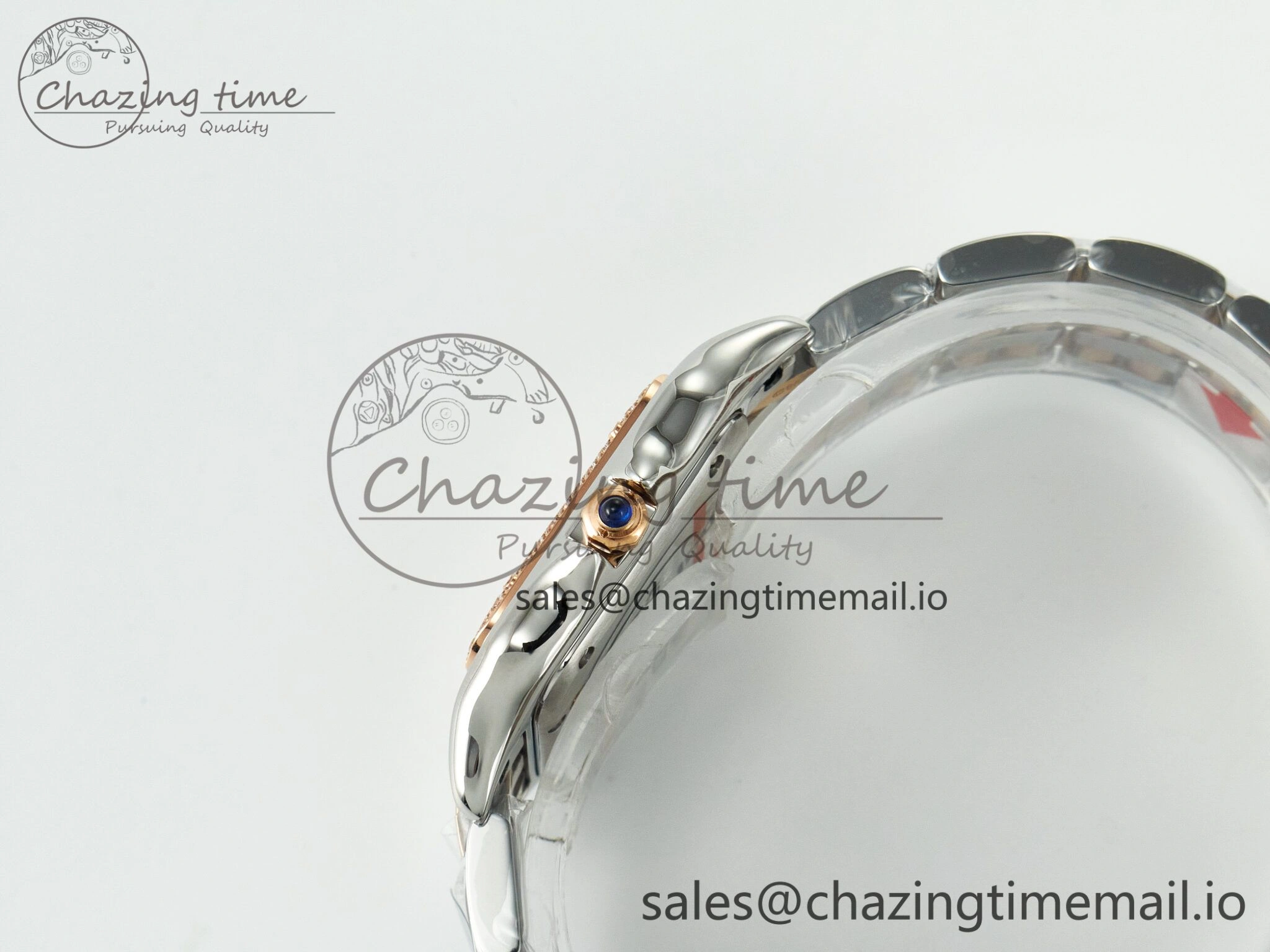 Versatile Panthère Secrete Ladies 27mm SS RG J12F  1:1 Best Edition White Dial on SS RG Bracelet Ronda Quartz 5854